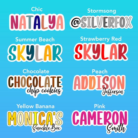 Customizable Name or Text Sticker