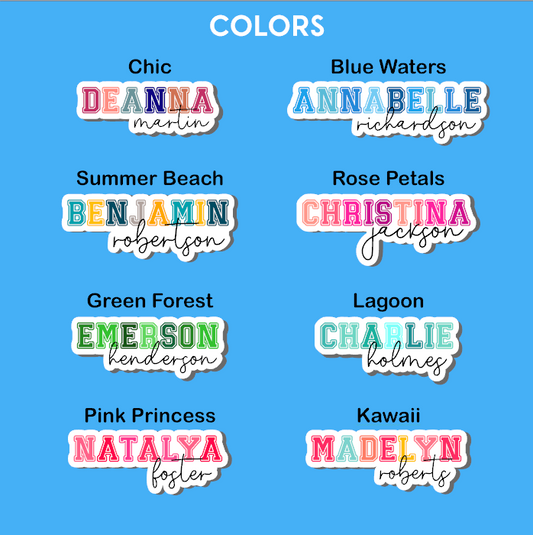 Jersey Style Customizable Name or Text Sticker
