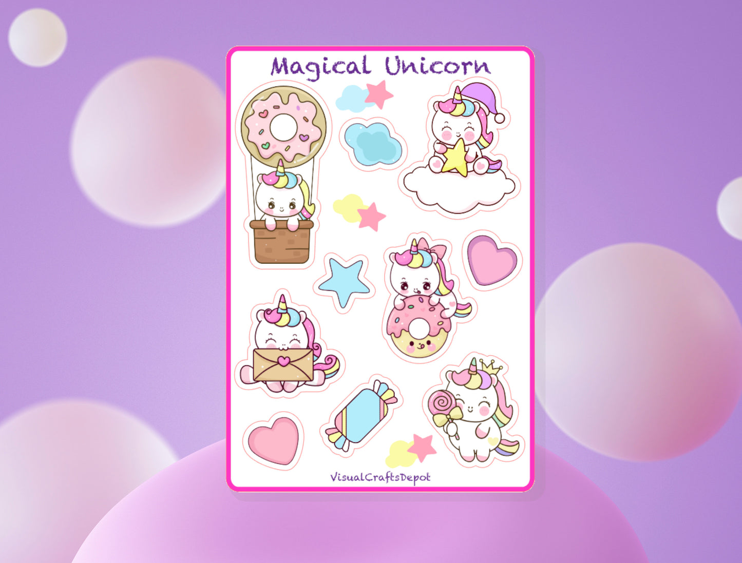 Magical Unicorn Sticker Sheet