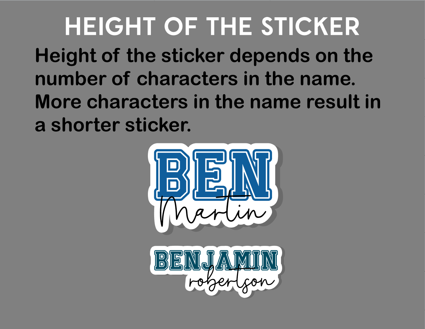 Jersey Style Customizable Name or Text Sticker