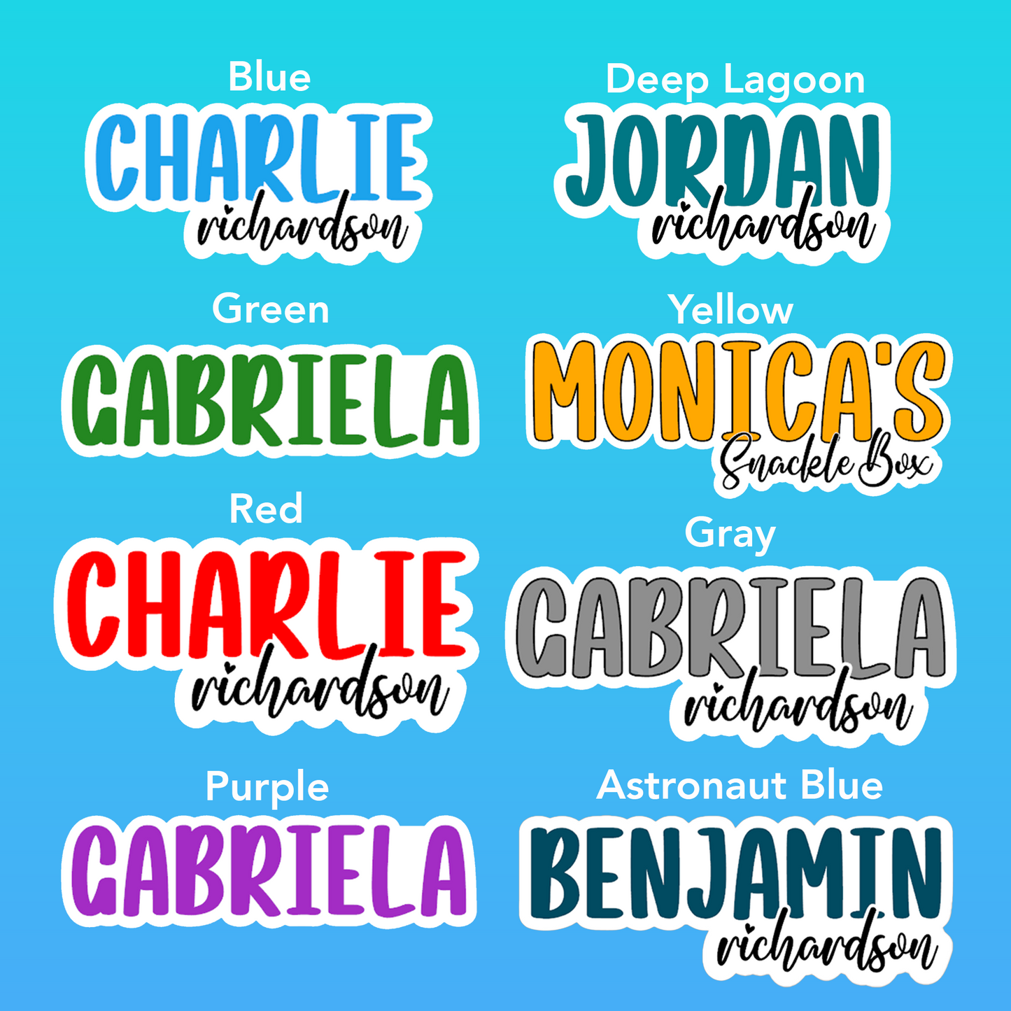 Customizable Name or Text Sticker