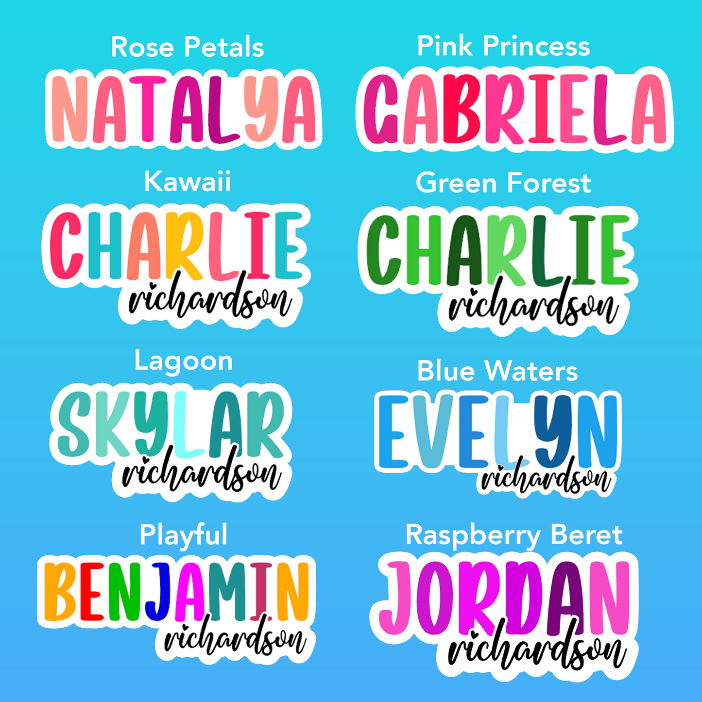 Customizable Name or Text Sticker