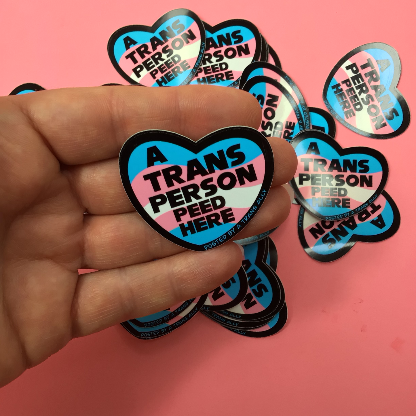 A Trans Person Peed here. Posted by a Trans ally sticker