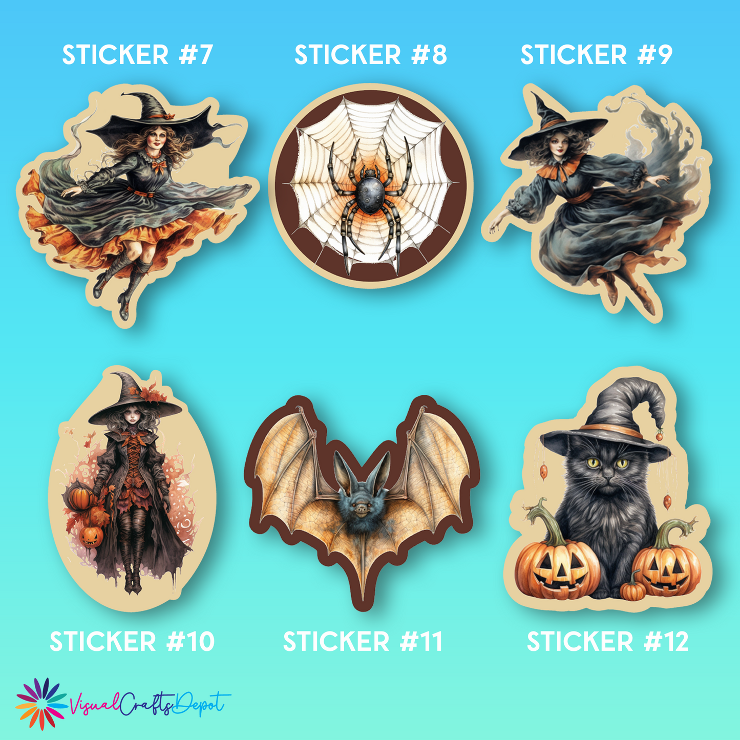 Vintage Halloween Sticker Pack
