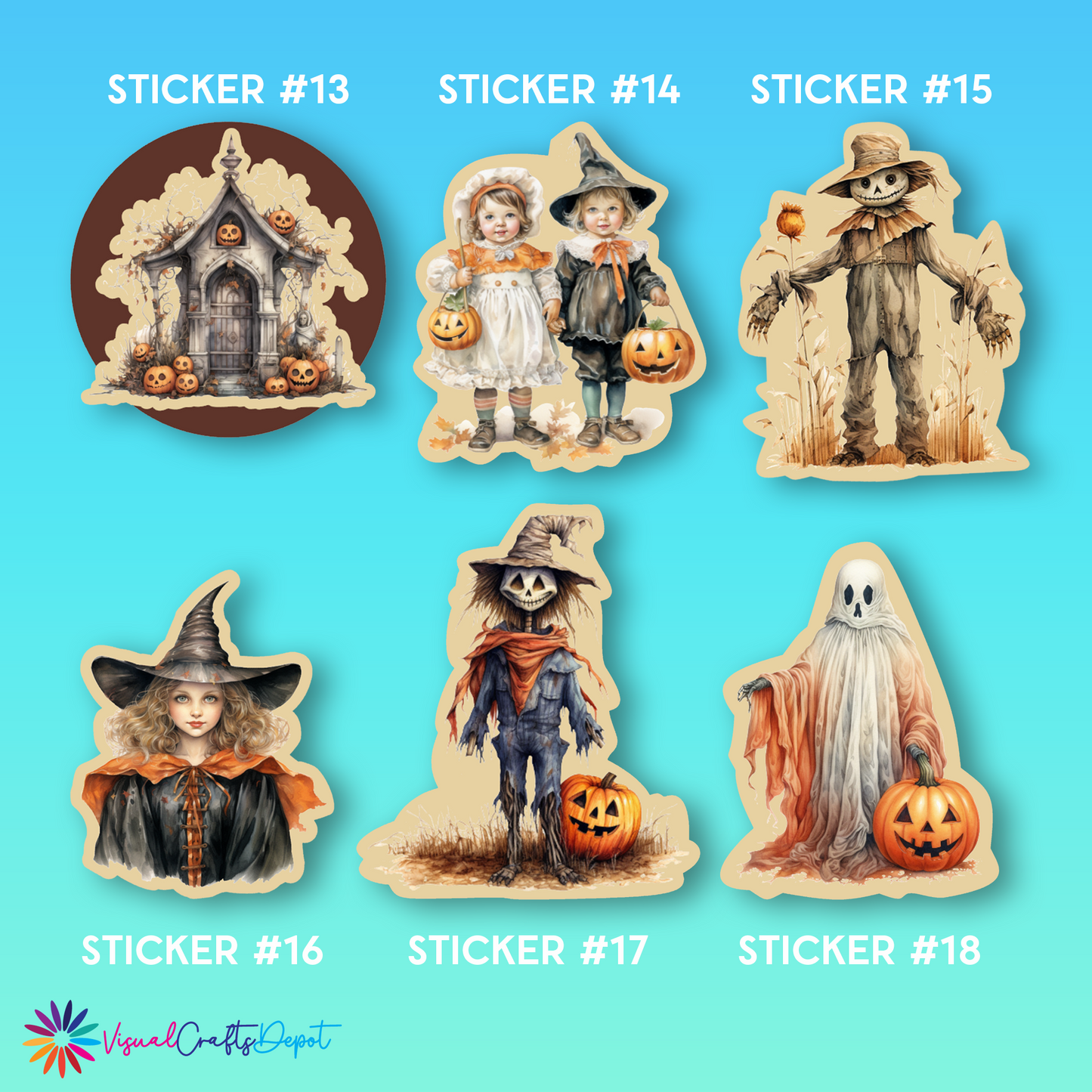 Vintage Halloween Sticker Pack