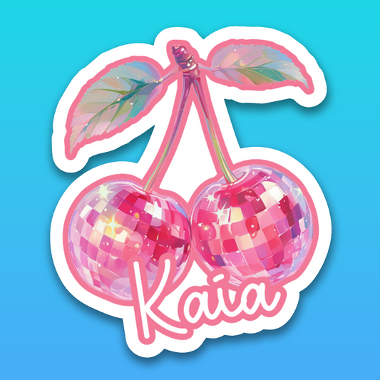Personalized Disco Coquette Cherry Sticker
