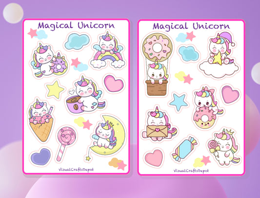 Magical Unicorn Sticker Sheet
