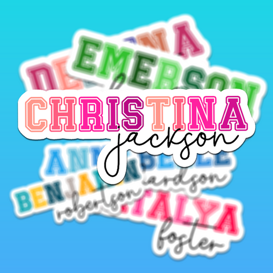 Jersey Style Customizable Name or Text Sticker